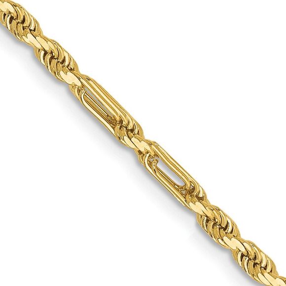 14k Yellow Gold 22 inch Diamond-cut Milano Rope with Lobster